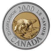 Canada 2 Dollars Path of Knowledge - Polar Bear 2000 Proof KM# 399a KNOWLEDGE 2000 LE SAVOIR CANADA coin reverse Canada 2 Dollars Path of Knowledge - Polar Bear 2000 Proof KM# 399a KNOWLEDGE 2000 LE SAVOIR CANADA coin reverse
