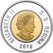 Canada 2 Dollars Polar Bear Toonie 2016 Proof set (150th Anniversary of the Transatlantic Cable) ELIZABETH II D G REGINA 2016 SB coin obverse Canada 2 Dollars Polar Bear Toonie 2016 Proof set (150th Anniversary of the Transatlantic Cable) ELIZABETH II D G REGINA 2016 SB coin obverse