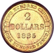 Canada 2 Dollars (Victoria) KM# 5 TWO HUNDRED CENTS 2 DOLLARS 1885 ONE HUNDRED PENCE coin reverse Canada 2 Dollars (Victoria) KM# 5 TWO HUNDRED CENTS 2 DOLLARS 1885 ONE HUNDRED PENCE coin reverse