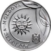 Moldova 2 Lei The Sun 2018  REPUBLICA MOLDOVA coin obverse Moldova 2 Lei The Sun 2018  REPUBLICA MOLDOVA coin obverse
