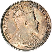 Canada 20 Cents (Edward VII) KM# 10 EDWARD VII DEI GRATIA REX IMPERATOR coin obverse Canada 20 Cents (Edward VII) KM# 10 EDWARD VII DEI GRATIA REX IMPERATOR coin obverse