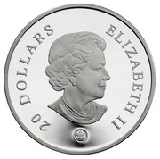 Canada 20 Dollars Amethyst Crystal Snowflake 2008 Proof KM# 811 20 DOLLARS ELIZABETH II coin obverse Canada 20 Dollars Amethyst Crystal Snowflake 2008 Proof KM# 811 20 DOLLARS ELIZABETH II coin obverse