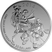 Canada 20 Dollars Batman v Superman Dawn of Justice 2016 Specimen KM# 2136 2016 FINE SILVER 9999 ARGENT PUR 20 DOLLARS DC coin reverse Canada 20 Dollars Batman v Superman Dawn of Justice 2016 Specimen KM# 2136 2016 FINE SILVER 9999 ARGENT PUR 20 DOLLARS DC coin reverse