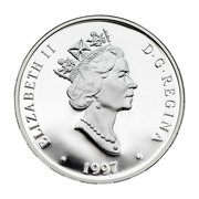 Canada 20 Dollars Canadair CT-114 Tutor 1997 Proof KM# 298 ELIZABETH II D∙G∙REGINA ∙ 1997 ∙ coin obverse Canada 20 Dollars Canadair CT-114 Tutor 1997 Proof KM# 298 ELIZABETH II D∙G∙REGINA ∙ 1997 ∙ coin obverse