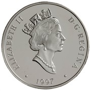 Canada 20 Dollars Canadair F-86 Sabre 1997 Proof KM# 297 ELIZABETH II D∙G∙REGINA ∙ 1997 ∙ coin obverse Canada 20 Dollars Canadair F-86 Sabre 1997 Proof KM# 297 ELIZABETH II D∙G∙REGINA ∙ 1997 ∙ coin obverse