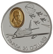 Canada 20 Dollars Canadair F-86 Sabre 1997 Proof KM# 297 CANADA 20 DOLLARS coin reverse Canada 20 Dollars Canadair F-86 Sabre 1997 Proof KM# 297 CANADA 20 DOLLARS coin reverse
