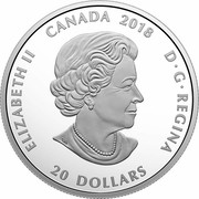 Canada 20 Dollars Canadian Mosaics - Caribou 2018 Proof ELIZABETH II CANADA 2018 D • G • REGINA 20 DOLLARS SB coin obverse Canada 20 Dollars Canadian Mosaics - Caribou 2018 Proof ELIZABETH II CANADA 2018 D • G • REGINA 20 DOLLARS SB coin obverse