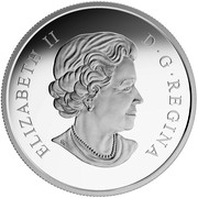 Canada 20 Dollars Columbian Yew Tree 2015 Proof KM# 1903 ELIZABETH II D G REGINA coin obverse Canada 20 Dollars Columbian Yew Tree 2015 Proof KM# 1903 ELIZABETH II D G REGINA coin obverse