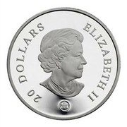 Canada 20 Dollars Crystal Snowflake - Blue 2007 Proof KM# 735 20 DOLLARS ELIZABETH II coin obverse Canada 20 Dollars Crystal Snowflake - Blue 2007 Proof KM# 735 20 DOLLARS ELIZABETH II coin obverse