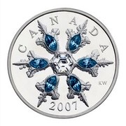 Canada 20 Dollars Crystal Snowflake - Blue 2007 Proof KM# 735 CANADA KW 2007 coin reverse Canada 20 Dollars Crystal Snowflake - Blue 2007 Proof KM# 735 CANADA KW 2007 coin reverse