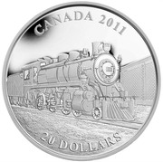 Canada 20 Dollars D-10 Locomotive 2011 Proof KM# 1134 CANADA 2011 20 DOLLARS coin reverse Canada 20 Dollars D-10 Locomotive 2011 Proof KM# 1134 CANADA 2011 20 DOLLARS coin reverse