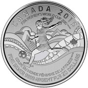 Canada 20 Dollars FIFA Women's World Cup 2015 Specimen KM# 1996 CANADA 2015 FIFA WOMEN'S WORLD CUP 2015 20 DOLLARS coin reverse