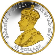 Canada 20 Dollars First World War Battlefront Series - Armistice Of Compiègne 2018 Proof with 24-Karat Gold-Plating GEORGIVS V DEI GRA: REX ET IND:IMP: 20 DOLLARS B.M. coin obverse Canada 20 Dollars First World War Battlefront Series - Armistice Of Compiègne 2018 Proof with 24-Karat Gold-Plating GEORGIVS V DEI GRA: REX ET IND:IMP: 20 DOLLARS B.M. coin obverse