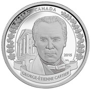 Canada 20 Dollars George-Etienne Cartier 2015 Proof CANADA 2015 WL GEORGE-ETIENNE CARTIER coin reverse