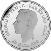 Canada 20 Dollars George VI - Invasion of Sicily 2018 Proof GEORGIVS VI D : G : REX ET IND : IMP: HP 20 DOLLARS coin obverse Canada 20 Dollars George VI - Invasion of Sicily 2018 Proof GEORGIVS VI D : G : REX ET IND : IMP: HP 20 DOLLARS coin obverse