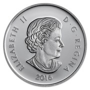 Canada 20 Dollars Majestic Maple Leaves with Drusy Stone 2016 Proof KM# 2187 ELIZABETH II D G REGINA 2016 coin obverse