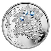 Canada 20 Dollars Moonlight Holiday Pine Cones 2010 Proof KM# 1067 CANADA ST 2010 coin reverse Canada 20 Dollars Moonlight Holiday Pine Cones 2010 Proof KM# 1067 CANADA ST 2010 coin reverse