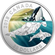 Canada 20 Dollars Orcas 2018 Proof 2018 CANADA 20 DOLLARS CT coin reverse Canada 20 Dollars Orcas 2018 Proof 2018 CANADA 20 DOLLARS CT coin reverse