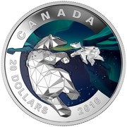 Canada 20 Dollars Polar Bear 2016 Proof KM# 2183 CANADA 20 DOLLARS 2016 coin reverse Canada 20 Dollars Polar Bear 2016 Proof KM# 2183 CANADA 20 DOLLARS 2016 coin reverse