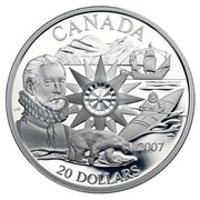 Canada 20 Dollars Polar Year 2007 Proof KM# 737 CANADA 2007 20 DOLLARS coin reverse Canada 20 Dollars Polar Year 2007 Proof KM# 737 CANADA 2007 20 DOLLARS coin reverse