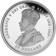 Canada 20 Dollars Royal Aircraft Factory S.E.5A 2016 Proof KM# 2169 GEORGIVS V DEI GRA : REX ET IND : IMP : B.M. 20 DOLLARS coin obverse Canada 20 Dollars Royal Aircraft Factory S.E.5A 2016 Proof KM# 2169 GEORGIVS V DEI GRA : REX ET IND : IMP : B.M. 20 DOLLARS coin obverse