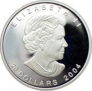 Canada 20 Dollars Sambro Island Lighthouse 2004 Proof ELIZABETH II SB 20 DOLLARS 2004 coin obverse Canada 20 Dollars Sambro Island Lighthouse 2004 Proof ELIZABETH II SB 20 DOLLARS 2004 coin obverse