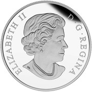 Canada 20 Dollars Snail 2016 Proof KM# 2189 ELIZABETH II D. G. REGINA coin obverse Canada 20 Dollars Snail 2016 Proof KM# 2189 ELIZABETH II D. G. REGINA coin obverse