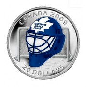 Canada 20 Dollars Team Goalie Mask - Toronto Maple Leafs 2009 Proof KM# 874 CANADA 2009 20 DOLLARS coin reverse Canada 20 Dollars Team Goalie Mask - Toronto Maple Leafs 2009 Proof KM# 874 CANADA 2009 20 DOLLARS coin reverse