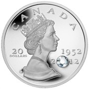 Canada 20 Dollars The Queen's Diamond Jubilee 1952-2012 Proof KM# 1137 CANADA 20 DOLLARS 1952 2012 LM coin reverse Canada 20 Dollars The Queen's Diamond Jubilee 1952-2012 Proof KM# 1137 CANADA 20 DOLLARS 1952 2012 LM coin reverse