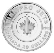 Canada 20 Dollars Winnipeg Jets 2012 Proof KM# 1181 WINNIPEG JETS 2011 2012 CANADA 20 DOLLARS coin reverse Canada 20 Dollars Winnipeg Jets 2012 Proof KM# 1181 WINNIPEG JETS 2011 2012 CANADA 20 DOLLARS coin reverse