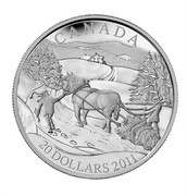 Canada 20 Dollars Winter Scene 2011 Proof KM# 1075 CANADA RC 20 DOLLARS 2011 coin reverse Canada 20 Dollars Winter Scene 2011 Proof KM# 1075 CANADA RC 20 DOLLARS 2011 coin reverse