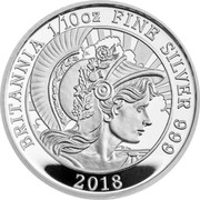 UK 20 Pence Britannia 2018 Proof BRITANNIA 1/10 OZ FINE SILVER 999 2018 coin reverse UK 20 Pence Britannia 2018 Proof BRITANNIA 1/10 OZ FINE SILVER 999 2018 coin reverse