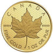 Canada 200 Dollars Canada 150 - Iconic Maple Leaf 2017 Matte Proof CANADA 99999 FINE GOLD 1 OZ OR PUR 99999 coin reverse Canada 200 Dollars Canada 150 - Iconic Maple Leaf 2017 Matte Proof CANADA 99999 FINE GOLD 1 OZ OR PUR 99999 coin reverse