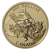 Canada 200 Dollars Canada's Flag Silver Jubilee 1990 Proof KM# 178 200 DOLLARS CANADA coin reverse Canada 200 Dollars Canada's Flag Silver Jubilee 1990 Proof KM# 178 200 DOLLARS CANADA coin reverse