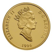 Canada 200 Dollars Canadian Pacific Railway - Transcontinental Landscape 1996 Proof KM# 275 ELIZABETH II D ∙ G ∙ REGINA 1996 coin obverse Canada 200 Dollars Canadian Pacific Railway - Transcontinental Landscape 1996 Proof KM# 275 ELIZABETH II D ∙ G ∙ REGINA 1996 coin obverse