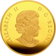 Canada 200 Dollars Maple Leaf Reflection 2015 Proof KM# 1877 ELIZABETH II D G REGINA coin obverse