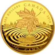 Canada 200 Dollars Maple Leaf Reflection 2015 Proof KM# 1877 200 DOLLARS CANADA 2015 coin reverse