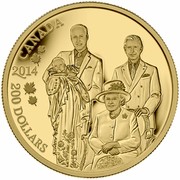 Canada 200 Dollars Royal Generations 2014 Proof KM# 1710 CANADA 2014 200 DOLLARS coin reverse Canada 200 Dollars Royal Generations 2014 Proof KM# 1710 CANADA 2014 200 DOLLARS coin reverse