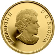 Canada 200 Dollars The Fierce Canadian Lynx 2014 Proof KM# 1757 ELIZABETH II D G REGINA coin obverse Canada 200 Dollars The Fierce Canadian Lynx 2014 Proof KM# 1757 ELIZABETH II D G REGINA coin obverse