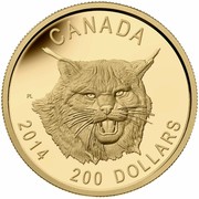 Canada 200 Dollars The Fierce Canadian Lynx 2014 Proof KM# 1757 CANADA 2014 200 DOLLARS PL coin reverse Canada 200 Dollars The Fierce Canadian Lynx 2014 Proof KM# 1757 CANADA 2014 200 DOLLARS PL coin reverse