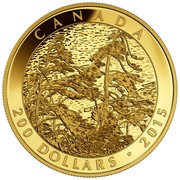 Canada 200 Dollars Tom Thomson - Pine Island 2015 Proof CANADA 200 DOLLARS ∙ 2015 coin reverse