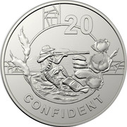 Australia 20c Anzac Spirit - Confident 2018 20 CONFIDENT coin reverse Australia 20c Anzac Spirit - Confident 2018 20 CONFIDENT coin reverse
