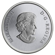 Canada 25 Cents Barn Owl 2013 Proof KM# 1443 ELIZABETH II D ∙ G ∙ REGINA coin obverse Canada 25 Cents Barn Owl 2013 Proof KM# 1443 ELIZABETH II D ∙ G ∙ REGINA coin obverse
