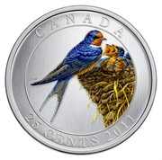 Canada 25 Cents Barn Swallow 2011 Specimen KM# 1079 CANADA 25 CENTS 2011 coin reverse Canada 25 Cents Barn Swallow 2011 Specimen KM# 1079 CANADA 25 CENTS 2011 coin reverse
