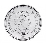 Canada 25 Cents Christmas Tree 2007 Prooflike KM# 705 ELIZABETH II - D ∙ G ∙ REGINA coin obverse Canada 25 Cents Christmas Tree 2007 Prooflike KM# 705 ELIZABETH II - D ∙ G ∙ REGINA coin obverse