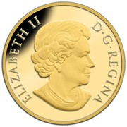 Canada 25 Cents Grizzly Bear 2015 Proof KM# 1810 ELIZABETH II D∙G∙REGINA coin obverse Canada 25 Cents Grizzly Bear 2015 Proof KM# 1810 ELIZABETH II D∙G∙REGINA coin obverse