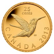 Canada 25 Cents Hummingbird 2013 Proof KM# 1380 25 CENTS CD CANADA 2013 coin reverse Canada 25 Cents Hummingbird 2013 Proof KM# 1380 25 CENTS CD CANADA 2013 coin reverse