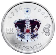 Canada 25 Cents Queen's 80th Birthday 1926-2006 Specimen KM# 632 1926 2006 EIIR CANADA 25 CENTS coin reverse Canada 25 Cents Queen's 80th Birthday 1926-2006 Specimen KM# 632 1926 2006 EIIR CANADA 25 CENTS coin reverse