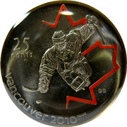 Canada 25 Cents Sledge Hockey 2009  25 CENTS VANCOUVER 2010 coin reverse Canada 25 Cents Sledge Hockey 2009  25 CENTS VANCOUVER 2010 coin reverse