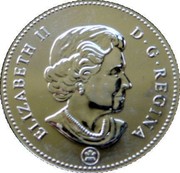 Canada 25 Cents Surprise Birthday 2009 Prooflike KM# 915 ELIZABETH II D∙G∙REGINA coin obverse